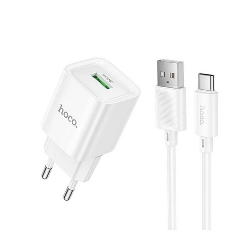 Сетевое ЗУ Hoco C145A QC3.0 1USB + каб Type-C